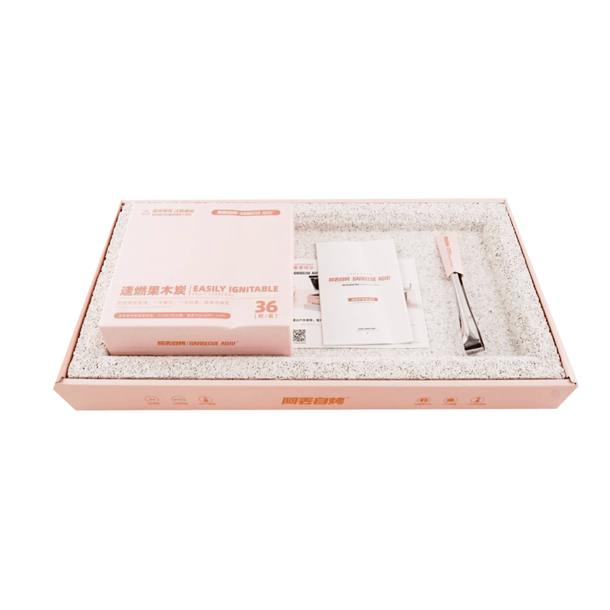 Adiu Single Use Portable & Disposable BBQ Grill - Pink