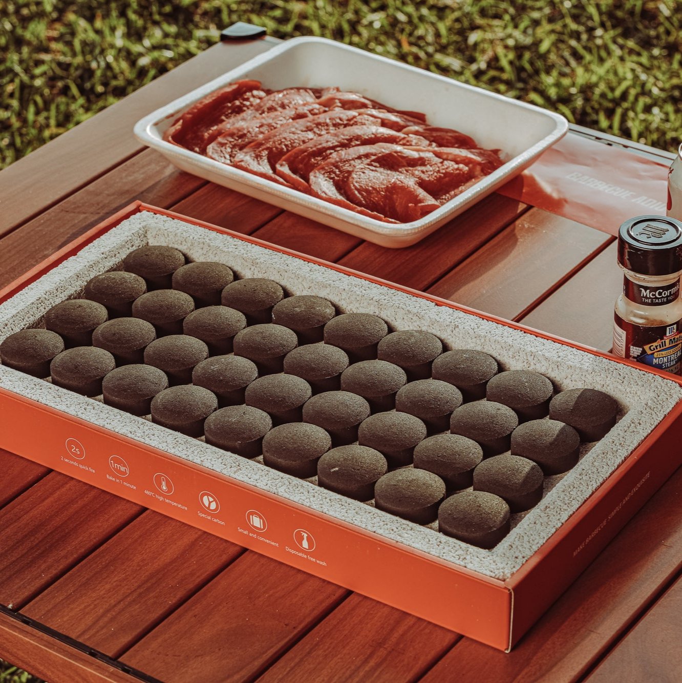 Adiu Single Use Portable & Disposable BBQ Grill - Red